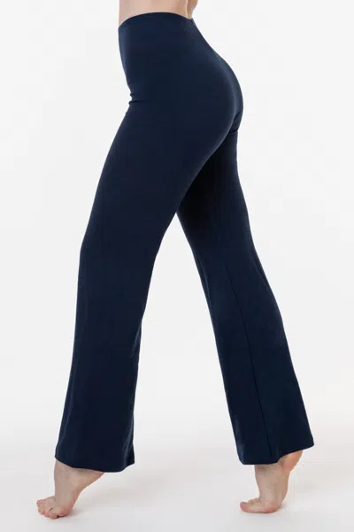 Los Angeles Apparel Pon300 - Ponte Flared Legging In Blue