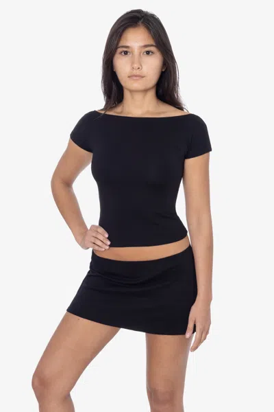 Los Angeles Apparel Pon384 - Ponte Mini Skirt In Black