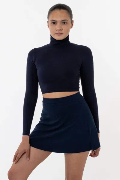 Los Angeles Apparel Pon481 - Ponte A-line Skort In Blue