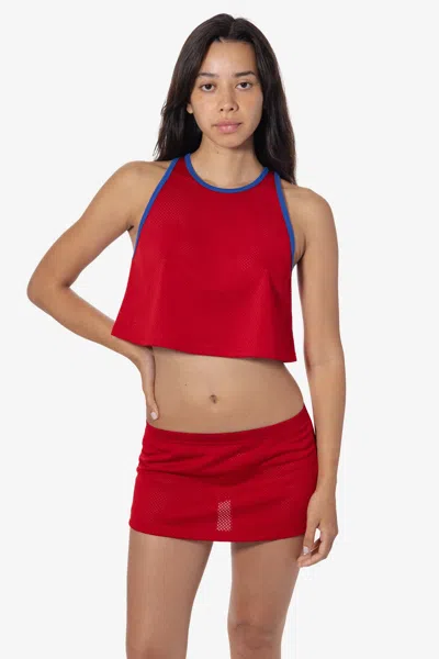 Los Angeles Apparel Prm385 - Pro Mesh Sporty Mini Skirt In Red