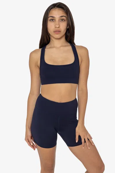 Los Angeles Apparel Raw301 - Performance Racerback Sports Bra In Blue