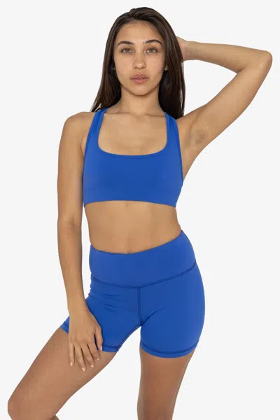 Los Angeles Apparel Raw301 - Performance Racerback Sports Bra In Blue