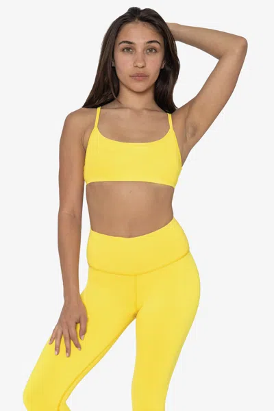 Los Angeles Apparel Raw303 - Performance Spaghetti Sports Bra In Yellow