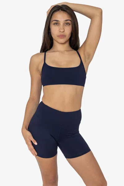 Los Angeles Apparel Raw303 - Performance Spaghetti Sports Bra In Blue