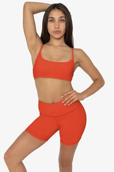 Los Angeles Apparel Raw303 - Performance Spaghetti Sports Bra In Orange