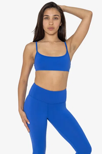 Los Angeles Apparel Raw303 - Performance Spaghetti Sports Bra In Blue