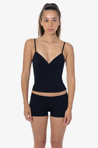 Los Angeles Apparel Raw312 - Performance Plunge Spaghetti Tank In Black