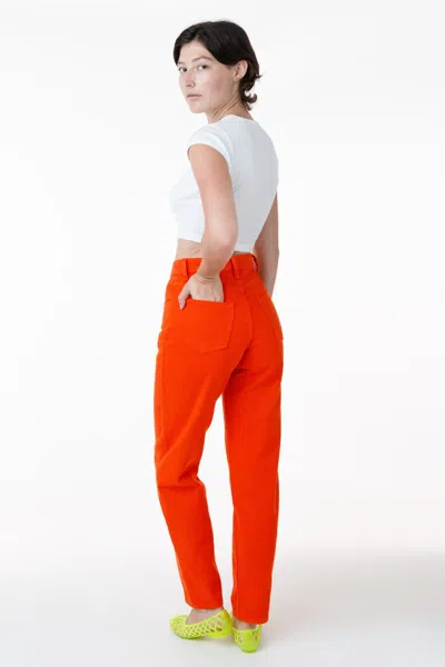 Los Angeles Apparel Rbdw01gd - Garment Dye Women's Relaxed Fit Bull Denim Jean (limited Edition) In Orange