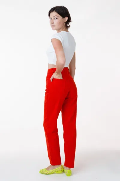 Los Angeles Apparel Rbdw01gd - Garment Dye Women's Relaxed Fit Bull Denim Jean (limited Edition) In Red