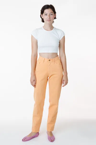 Los Angeles Apparel Rbdw01gd - Garment Dye Women's Relaxed Fit Bull Denim Jean (limited Edition) In Orange