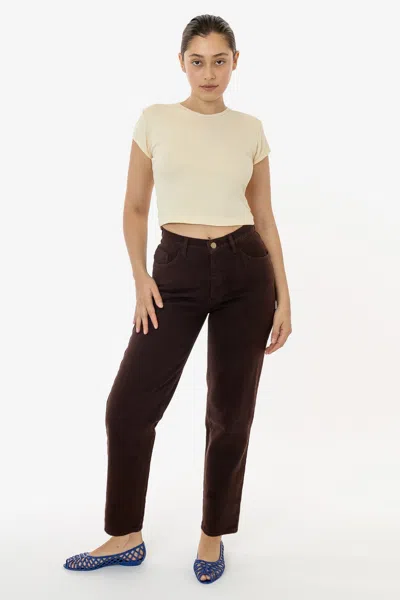 Los Angeles Apparel Rbdw01gd - Garment Dye Women's Relaxed Fit Bull Denim Jean (new Colors) In Brown