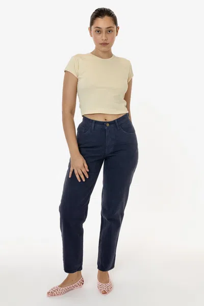 Los Angeles Apparel Rbdw01gd - Garment Dye Women's Relaxed Fit Bull Denim Jean (new Colors) In Blue
