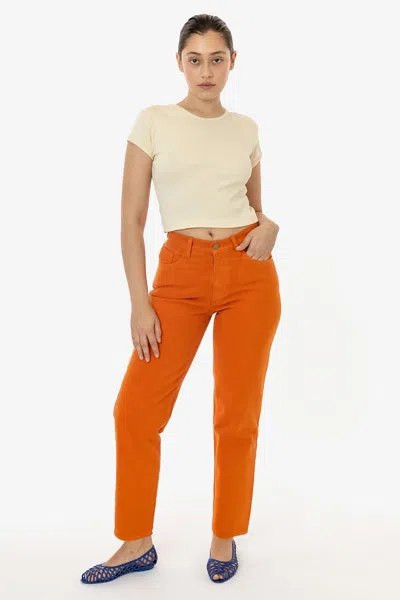 Los Angeles Apparel Rbdw01gd - Garment Dye Women's Relaxed Fit Bull Denim Jean (new Colors) In Orange