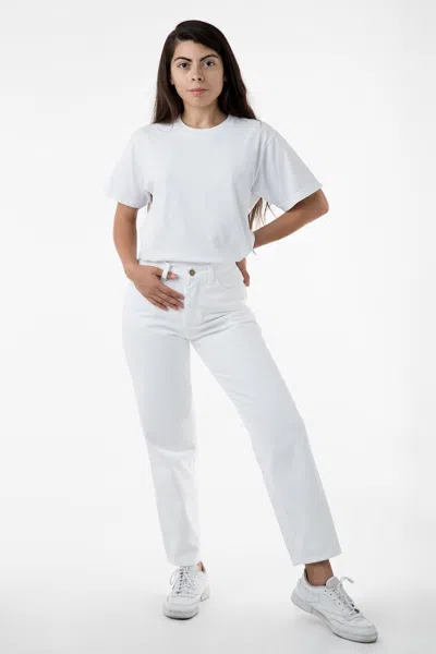 Los Angeles Apparel Rbdw01gd - Garment Dye Women's Relaxed Fit Bull Denim Jean In White