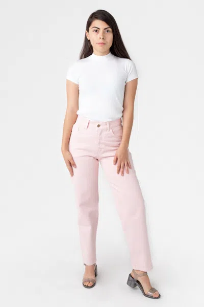 Los Angeles Apparel Rbdw01gd - Garment Dye Women's Relaxed Fit Bull Denim Jean In Pink