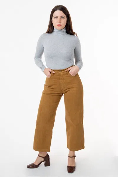 Los Angeles Apparel Rbdw09gd - High Waisted Wide Leg Jean In Brown
