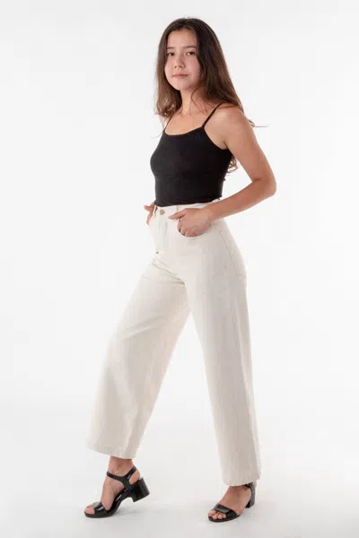 Los Angeles Apparel Rbdw09gd - High Waisted Wide Leg Jean In Natural