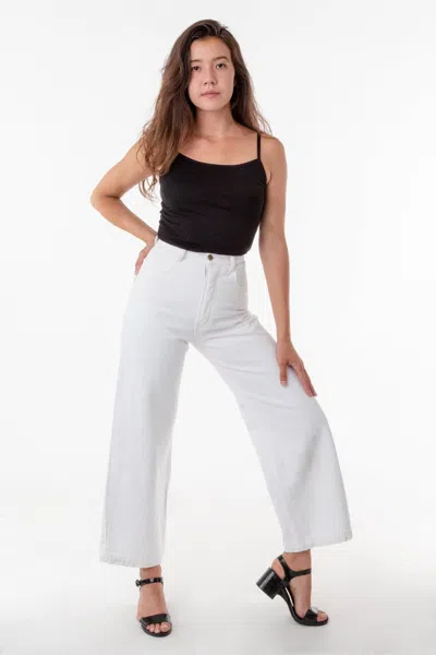 Los Angeles Apparel Rbdw09gd - High Waisted Wide Leg Jean In White
