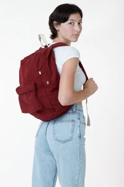 Los Angeles Apparel Rcc508 - Cotton Canvas Backpack In Maroon