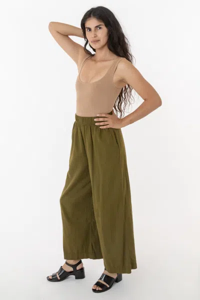 Los Angeles Apparel Rct308 - Cotton Twill Wide Pants In Multi