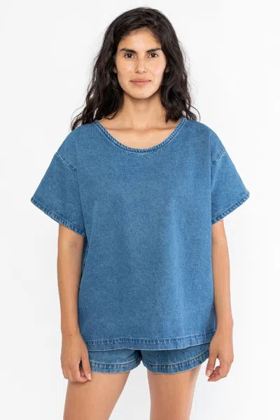 Los Angeles Apparel Rdnt340 - The Denim T-shirt In Blue