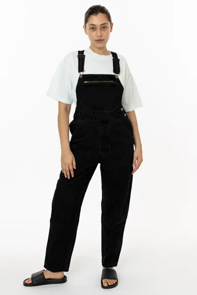 Los Angeles Apparel Rdnu07 Mix - Unisex 14 Oz. Denim Overall In Black