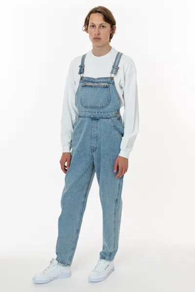 Los Angeles Apparel Rdnu07 Mix - Unisex 14 Oz. Denim Overall In Medium Wash