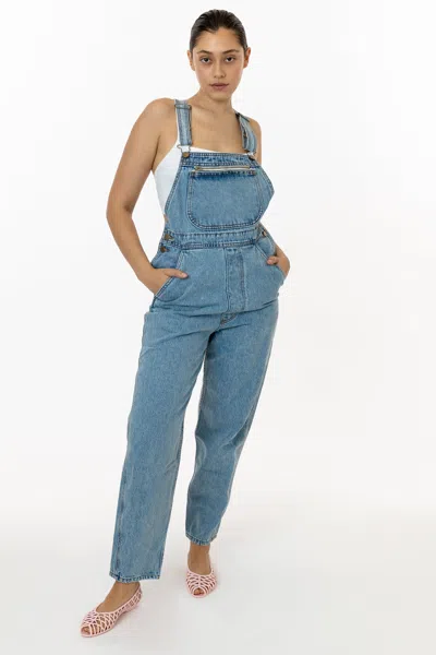 Los Angeles Apparel Rdnu07 Unisex - Unisex 14 Oz. Denim Overall In Medium Wash