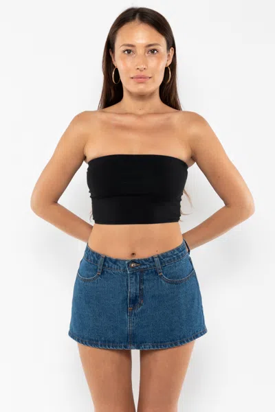 Los Angeles Apparel Rdnw30 - Denim Micro Mini Skirt In Blue