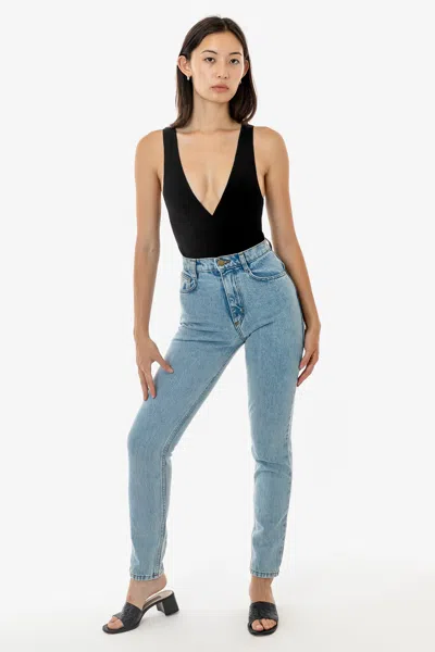 Los Angeles Apparel Rdnw701 - High Waisted Tapered Jean In Black