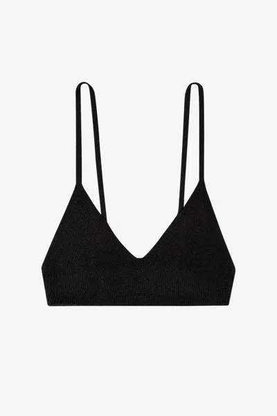 Los Angeles Apparel Rfk294 - Viscose Nylon Bra Top In Black