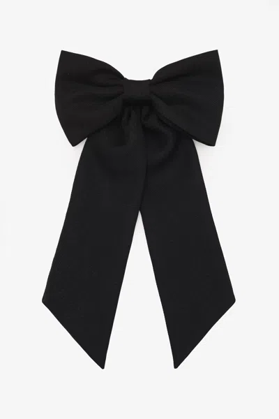 Los Angeles Apparel Rgb051 - Poly Gabardine Long Schoolgirl Bow In Black