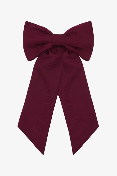 Los Angeles Apparel Rgb051 - Poly Gabardine Long Schoolgirl Bow In Burgundy