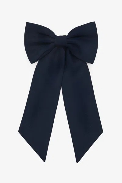 Los Angeles Apparel Rgb051 - Poly Gabardine Long Schoolgirl Bow In Blue