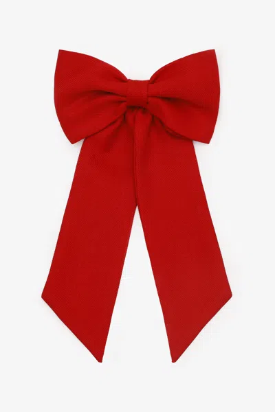 Los Angeles Apparel Rgb051 - Poly Gabardine Long Schoolgirl Bow In Red