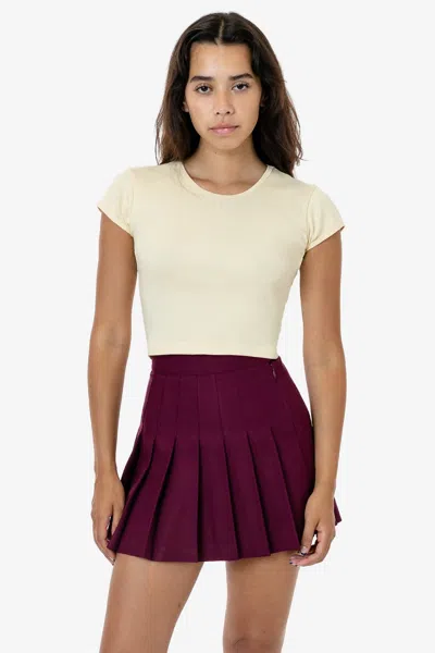 Los Angeles Apparel Rgb300 - Tennis Skirt In Burgundy