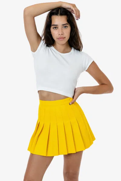 Los Angeles Apparel Rgb300 - Tennis Skirt In Yellow