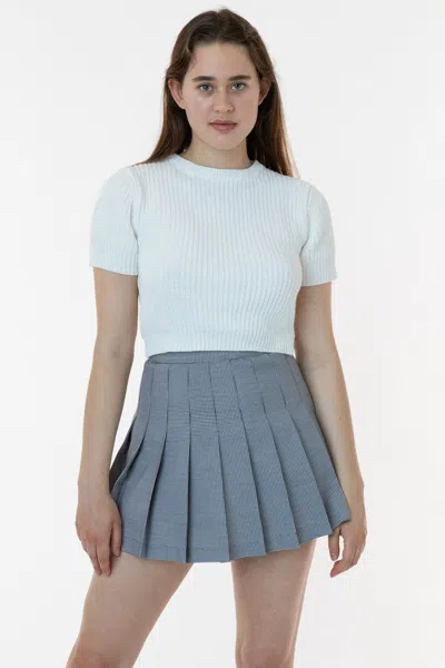 Los Angeles Apparel Rgb300p - Plaid Tennis Skirt In Blue