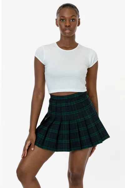 Los Angeles Apparel Rgb300p - Plaid Tennis Skirt In Green