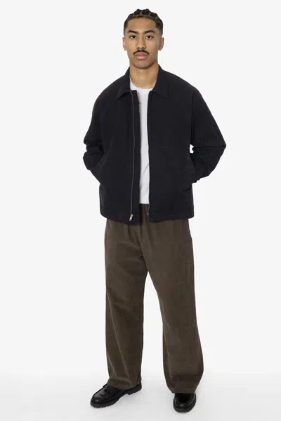 Los Angeles Apparel Rhc401gd - 8oz Heavy Micro Canvas Zip-up Raglan Jacket In Black