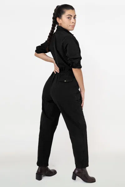 Los Angeles Apparel Rjc3207gd - Cotton Poplin Utility Jumpsuit In Black