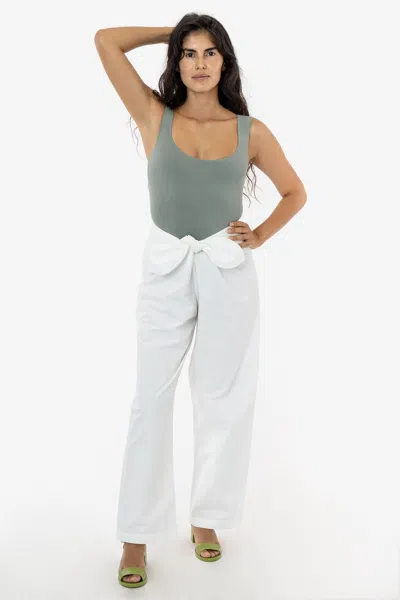 Los Angeles Apparel Rjc325gd - Poplin Tie Front Pant In Gray