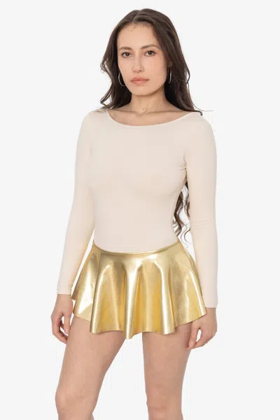 Los Angeles Apparel Rla300 - Lamé Circle Skirt In Gold