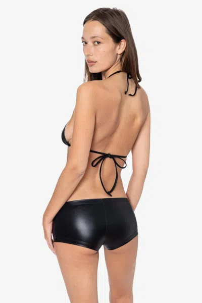 Los Angeles Apparel Rla3001 - Lamé Swim Hot Short In Black