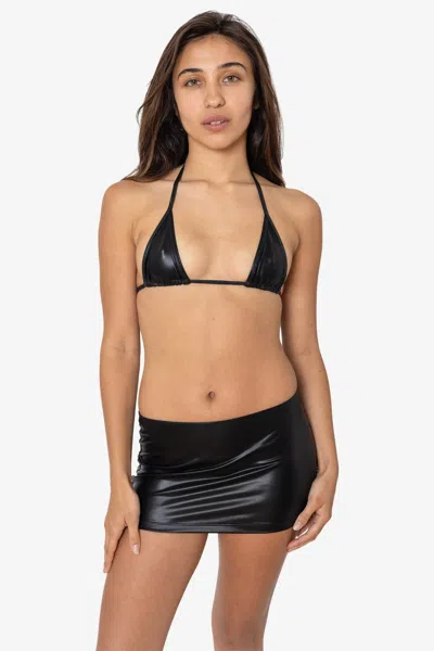 Los Angeles Apparel Rla385 - Lamé Micro Mini Skirt In Black