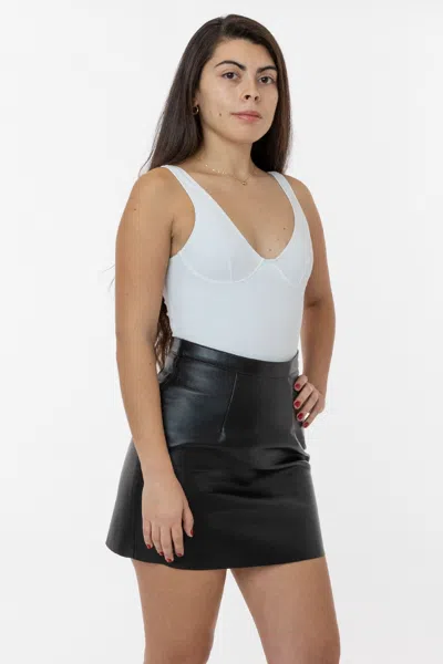 Los Angeles Apparel Rlh3012 - Leather Mini Pencil Skirt In Black