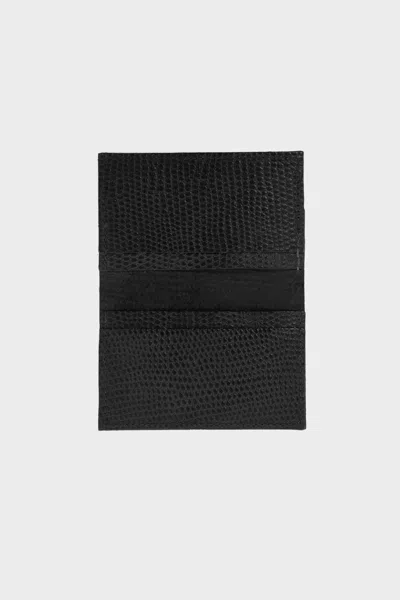 Los Angeles Apparel Rlh3419 - Folded Horizontal Wallet In Black Crocodile