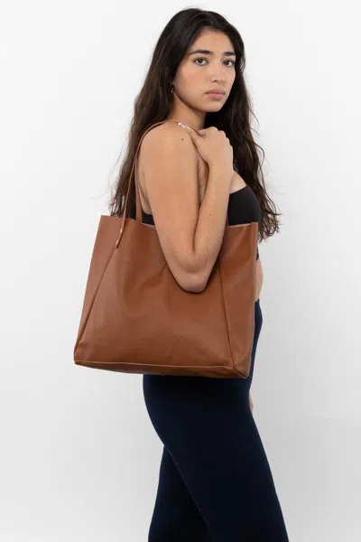 Los Angeles Apparel Rlh3432 - Mini L'epicier Bag In Cognac