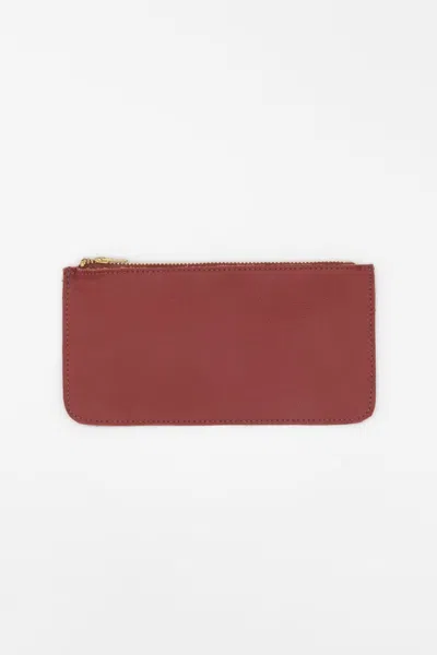 Los Angeles Apparel Rlh3435 - Leather Wallet Pouch In Cherry Red