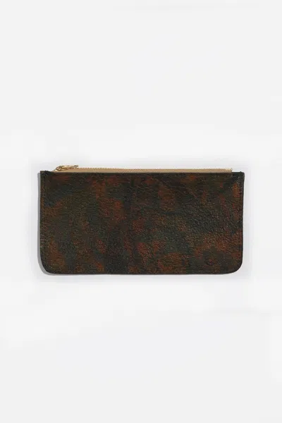 Los Angeles Apparel Rlh3435 - Leather Wallet Pouch In Jungle Brown